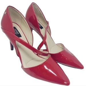 Jones New York | Classic Red Ankle Strap Pointy Toe Cheryl Heels (Size 10M)